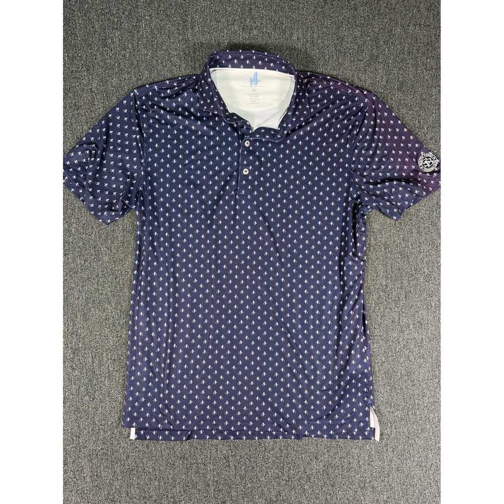 Johnnie-O Featherweight Polo Shirt Mens M Navy Golf Seagulls South Bend CC